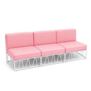 Sea-Breeze - Modular 3-Piece Sofa - Matte Light Pink